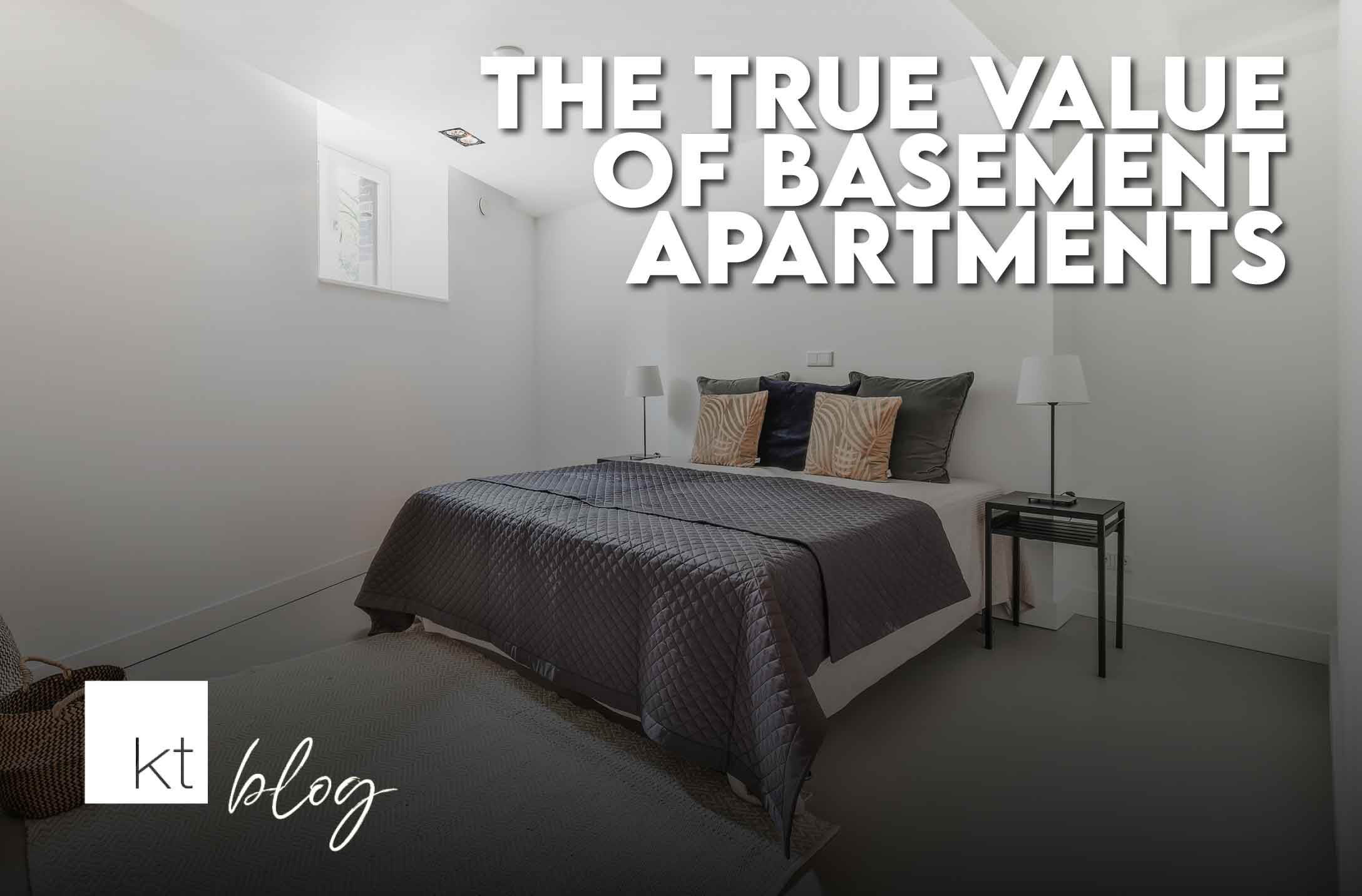 Blog Thumbnail with a picture of a bedroom in the basement of a house
