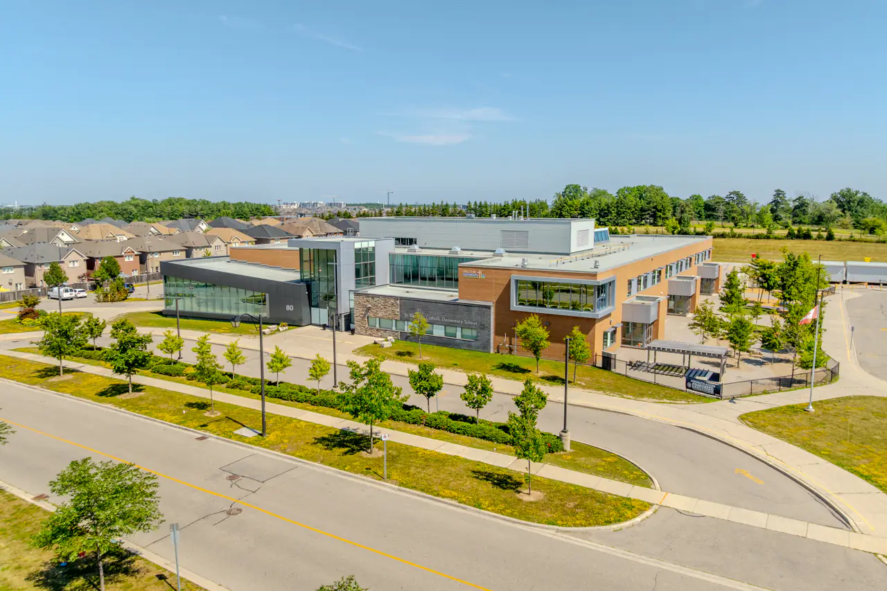 St Benedict Catholic elementary school in Milton's Willmott, or Hawthorne Village on the Park, neighbourhood.