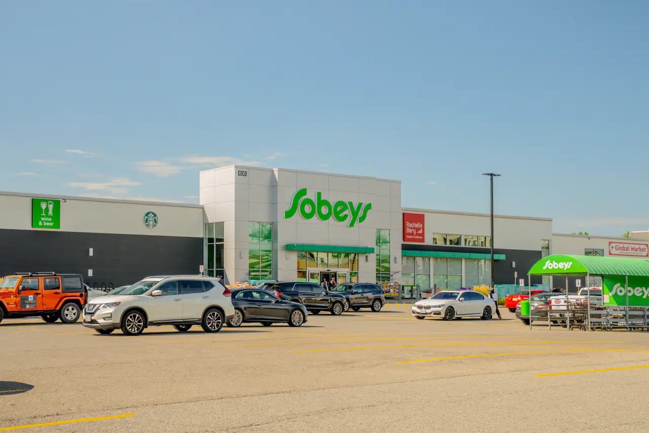Sobeys and other stores at the Milton Marketplace Plaza in Hawthorne Village on The Park.