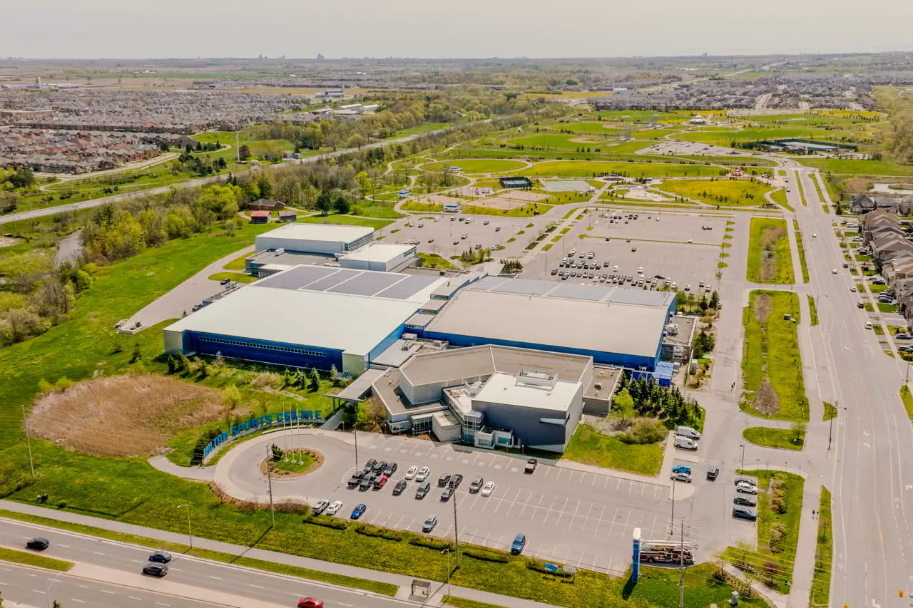 Aerial shot of Milton's Sports' Centre